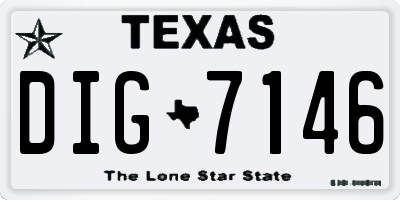 TX license plate DIG7146