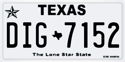 TX license plate DIG7152