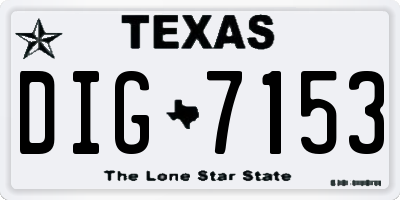 TX license plate DIG7153