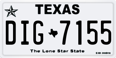 TX license plate DIG7155
