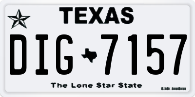 TX license plate DIG7157