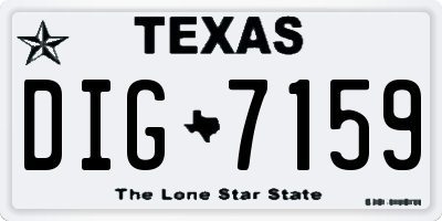 TX license plate DIG7159