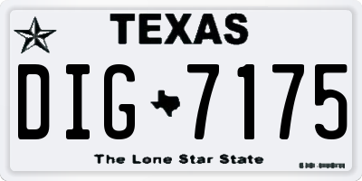 TX license plate DIG7175