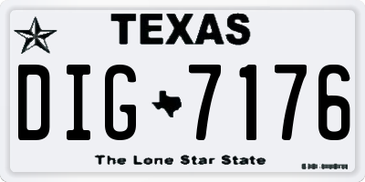 TX license plate DIG7176