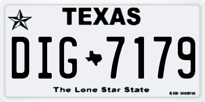 TX license plate DIG7179