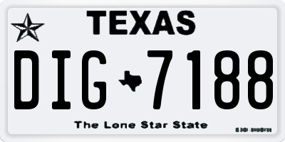TX license plate DIG7188