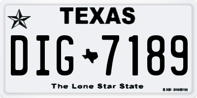 TX license plate DIG7189