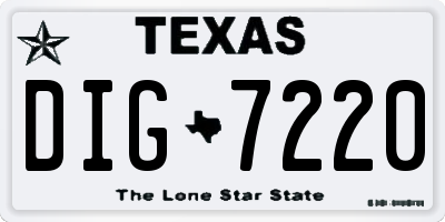 TX license plate DIG7220
