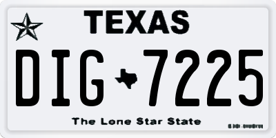 TX license plate DIG7225