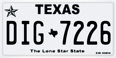 TX license plate DIG7226