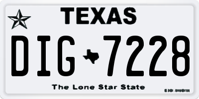 TX license plate DIG7228