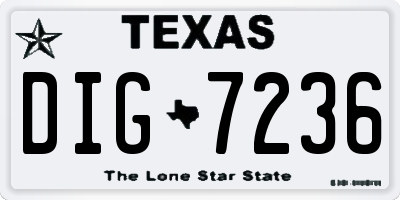 TX license plate DIG7236