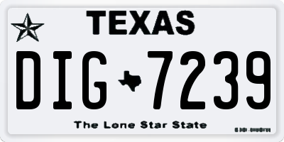 TX license plate DIG7239