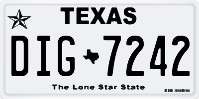 TX license plate DIG7242