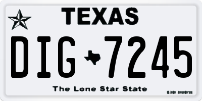 TX license plate DIG7245