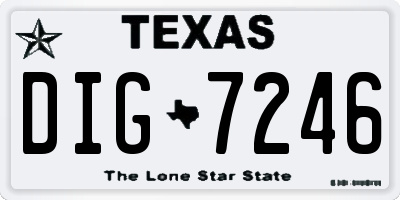 TX license plate DIG7246