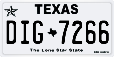 TX license plate DIG7266