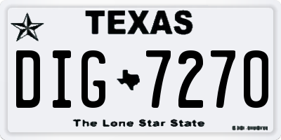 TX license plate DIG7270