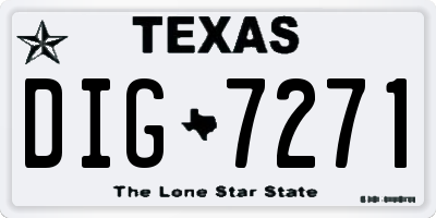 TX license plate DIG7271