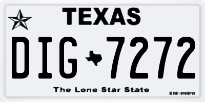 TX license plate DIG7272