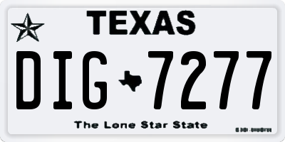 TX license plate DIG7277