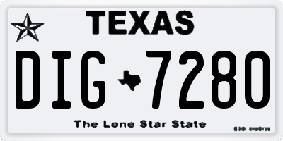 TX license plate DIG7280