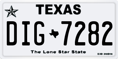 TX license plate DIG7282