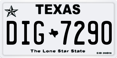 TX license plate DIG7290
