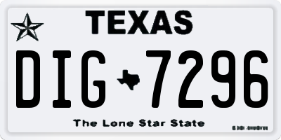 TX license plate DIG7296