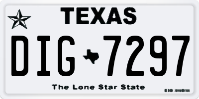 TX license plate DIG7297