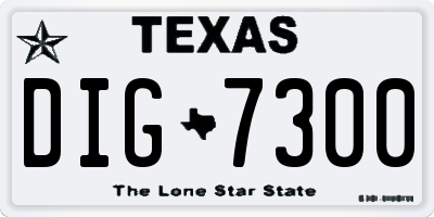 TX license plate DIG7300