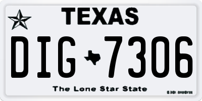 TX license plate DIG7306