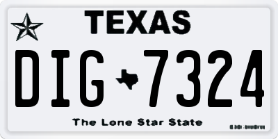 TX license plate DIG7324