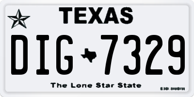 TX license plate DIG7329