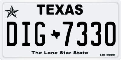 TX license plate DIG7330
