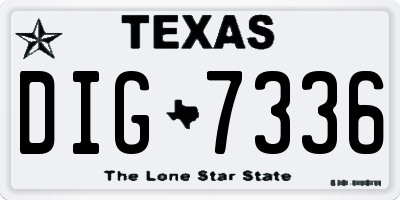 TX license plate DIG7336