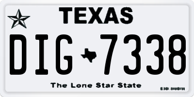 TX license plate DIG7338