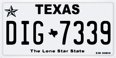 TX license plate DIG7339