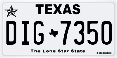 TX license plate DIG7350