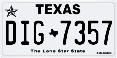 TX license plate DIG7357