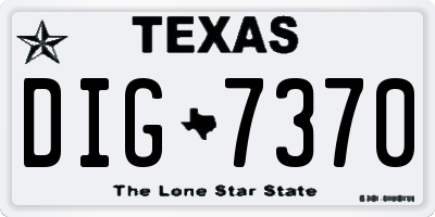 TX license plate DIG7370