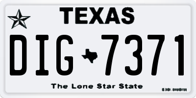 TX license plate DIG7371