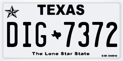 TX license plate DIG7372