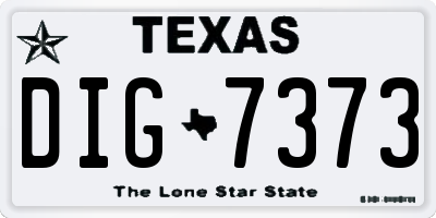 TX license plate DIG7373
