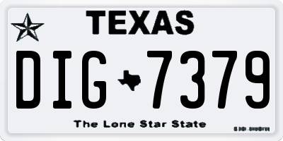 TX license plate DIG7379
