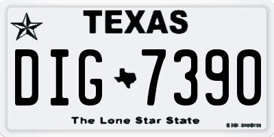 TX license plate DIG7390