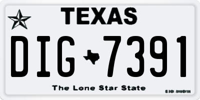 TX license plate DIG7391