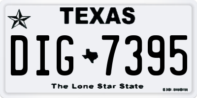 TX license plate DIG7395