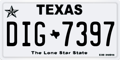 TX license plate DIG7397