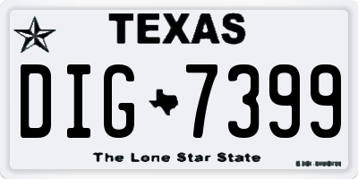 TX license plate DIG7399